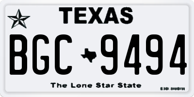 TX license plate BGC9494