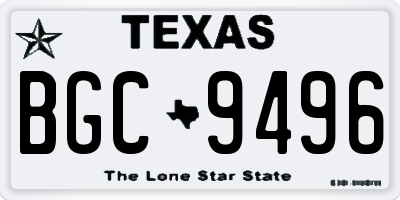 TX license plate BGC9496