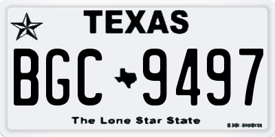 TX license plate BGC9497
