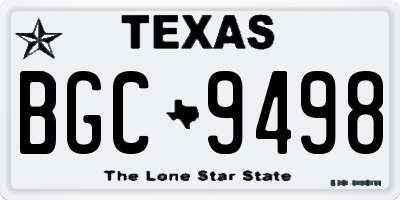 TX license plate BGC9498