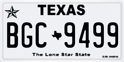 TX license plate BGC9499