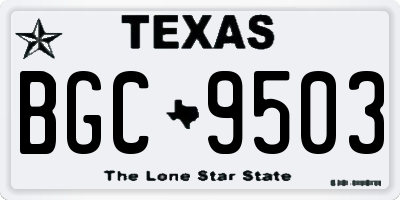 TX license plate BGC9503