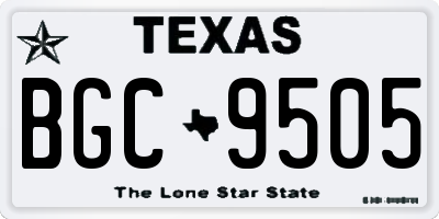 TX license plate BGC9505