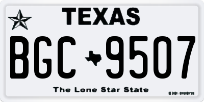 TX license plate BGC9507