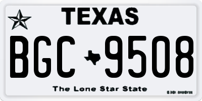 TX license plate BGC9508