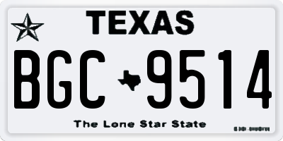 TX license plate BGC9514