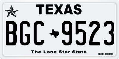 TX license plate BGC9523