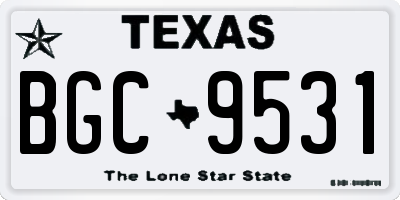 TX license plate BGC9531