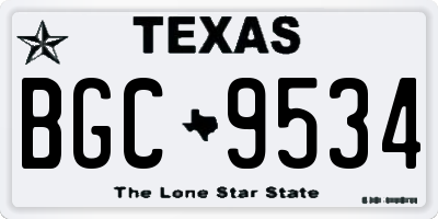TX license plate BGC9534