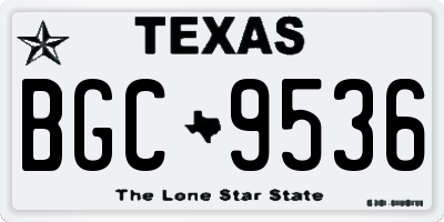 TX license plate BGC9536