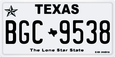 TX license plate BGC9538