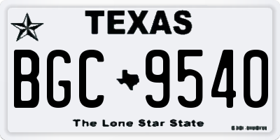 TX license plate BGC9540