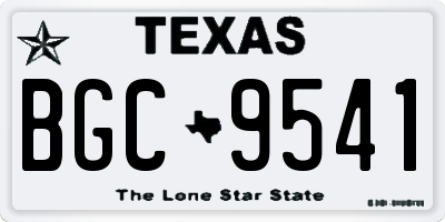 TX license plate BGC9541