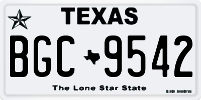 TX license plate BGC9542