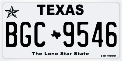 TX license plate BGC9546