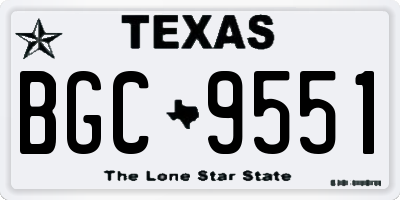 TX license plate BGC9551