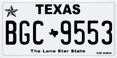TX license plate BGC9553