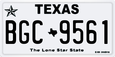 TX license plate BGC9561