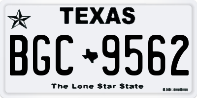 TX license plate BGC9562