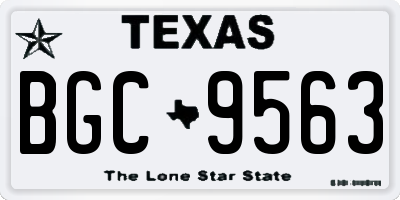 TX license plate BGC9563