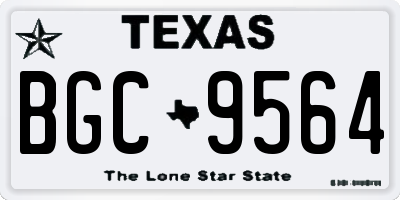 TX license plate BGC9564