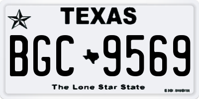 TX license plate BGC9569