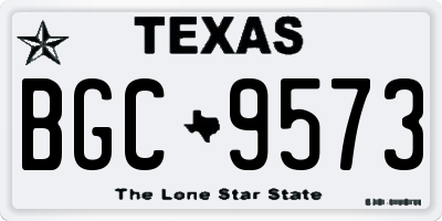 TX license plate BGC9573