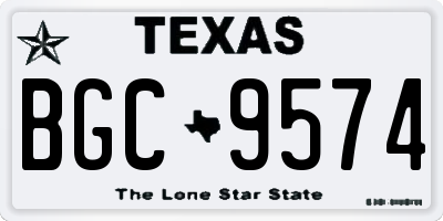 TX license plate BGC9574