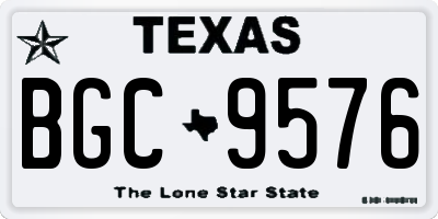 TX license plate BGC9576