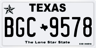 TX license plate BGC9578