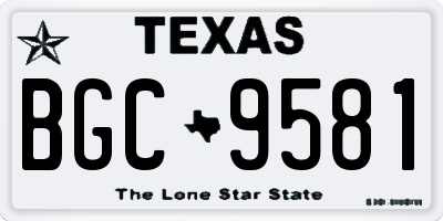 TX license plate BGC9581