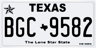 TX license plate BGC9582