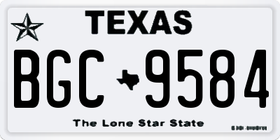 TX license plate BGC9584