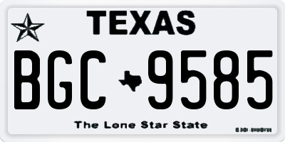 TX license plate BGC9585