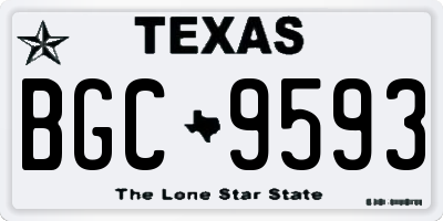 TX license plate BGC9593