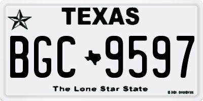 TX license plate BGC9597