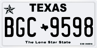 TX license plate BGC9598