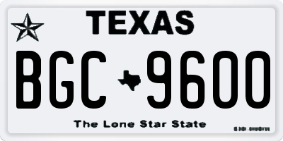 TX license plate BGC9600