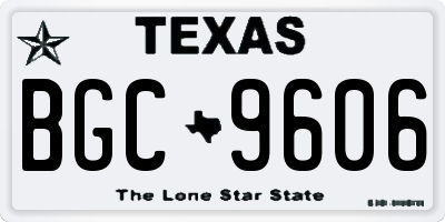 TX license plate BGC9606