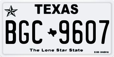 TX license plate BGC9607