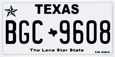 TX license plate BGC9608