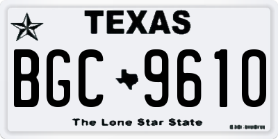 TX license plate BGC9610