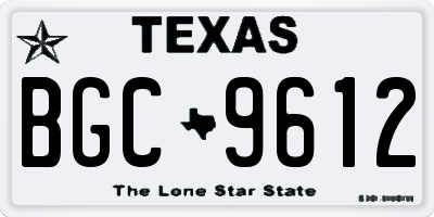 TX license plate BGC9612