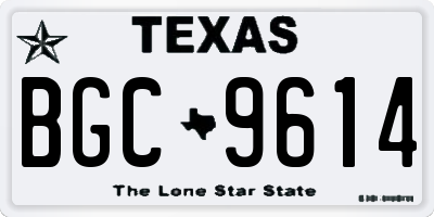 TX license plate BGC9614