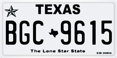 TX license plate BGC9615