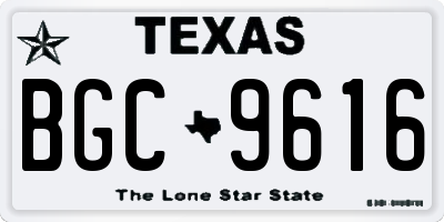 TX license plate BGC9616