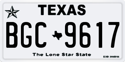 TX license plate BGC9617