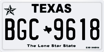 TX license plate BGC9618
