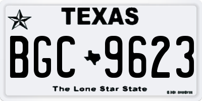 TX license plate BGC9623