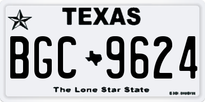 TX license plate BGC9624
